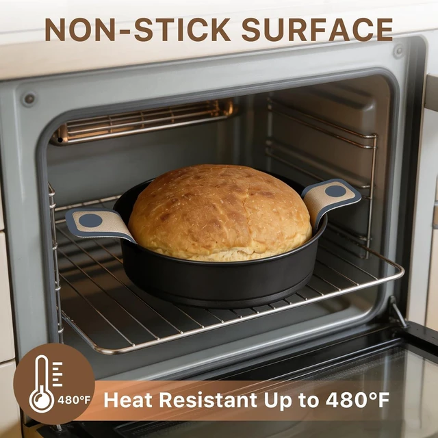 Alt view image 5 of 6 - Silicone Bread Sling for Dutch Oven, Non-Stick Reusable Baking Mat, Oval & Round (Gray)