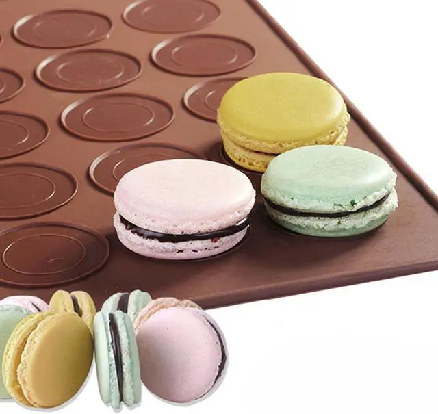 Alt view image 6 of 7 - 2 PCS 48 Capacity Macaron Silicone Baking Mat Baking Sheet Muffin DIY Chocolate Cookie Mould