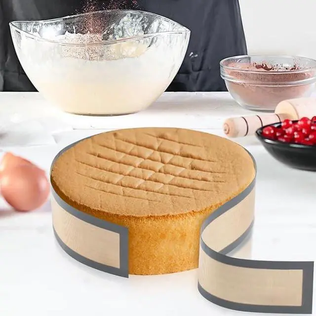 Alt view image 3 of 5 - 2 Pack Silicone Baking Mat for Springform Pan 9 inch, Prevent Cake from Sticking to Bottom and Side, Cheesecake Pans Protector Mat,Easy Clean & Non Sick
