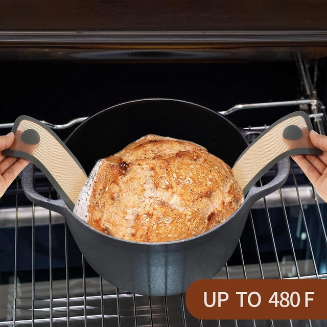 Alt view image 3 of 7 - XCZ 2 PCs Silicone Bread Sling Dutch Oven Non-Stick & Easy Clean Reusable Silicone Bread Baking Mat. With Extra Long Handles Bread Baking Sheet Liner