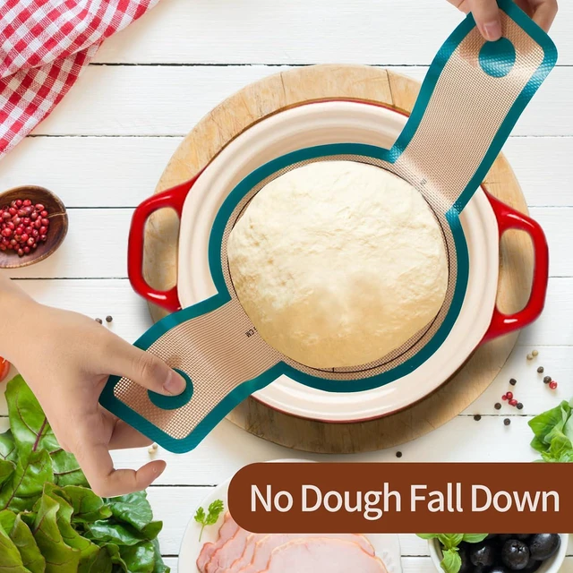 Alt view image 6 of 7 - XCZ 2 PCs Silicone Bread Sling Dutch Oven Non-Stick & Easy Clean Reusable Silicone Bread Baking Mat. With Extra Long Handles Bread Baking Sheet Liner