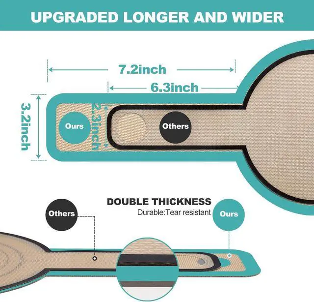 Alt view image 2 of 7 - Silicone Bread Sling Dutch Oven - Best Japan Silicone Non-Stick & Easy Clean Reusable Baking Mat With Extra Long Handles, Baking Sheet Liner 2 Pcs (Aqua Sky)