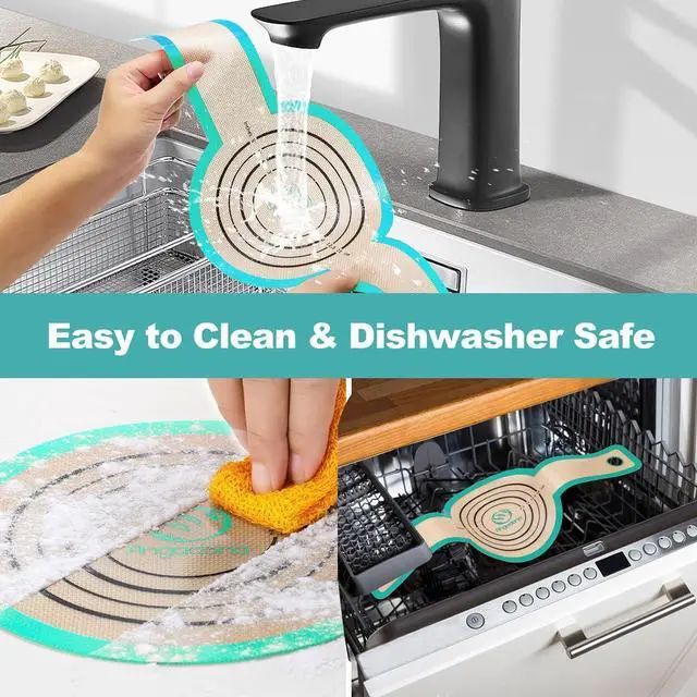Alt view image 5 of 7 - Silicone Bread Sling Dutch Oven - Best Japan Silicone Non-Stick & Easy Clean Reusable Baking Mat With Extra Long Handles, Baking Sheet Liner 2 Pcs (Aqua Sky)