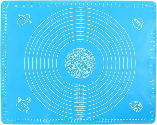 Main image of Silicone Baking Mat, 19.7 Inch x 15.7 Inch Blue Pastry Mat with Size Scale, Anti Stick and Anti Slip Mat for Kneading Dough in Ketchen, Picnic and Party (Blue, 50x40)