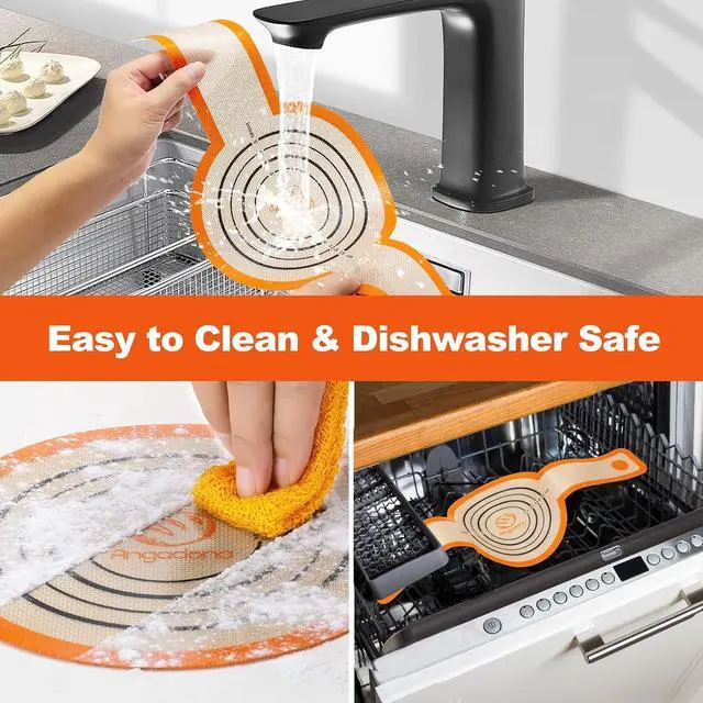 Alt view image 4 of 7 - Silicone Bread Sling Oval and Round - Non-Stick & Easy Clean Reusable Oval Bread Baking Mat for dutch oven. With Long Handles Sourdough Bread Baking mat tools supplier Liner (Orange)