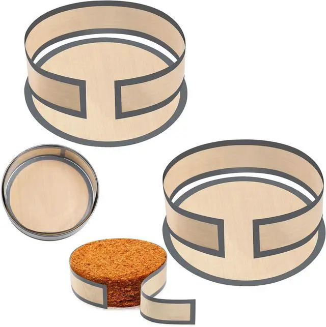 Main image of 2 pack Non Sick Silicone Baking Mat for Springform Pan 9 inch, Prevent cake from Sticking to Bottom and Side, Easy Clean Silicone mat for Cheesecake Pan