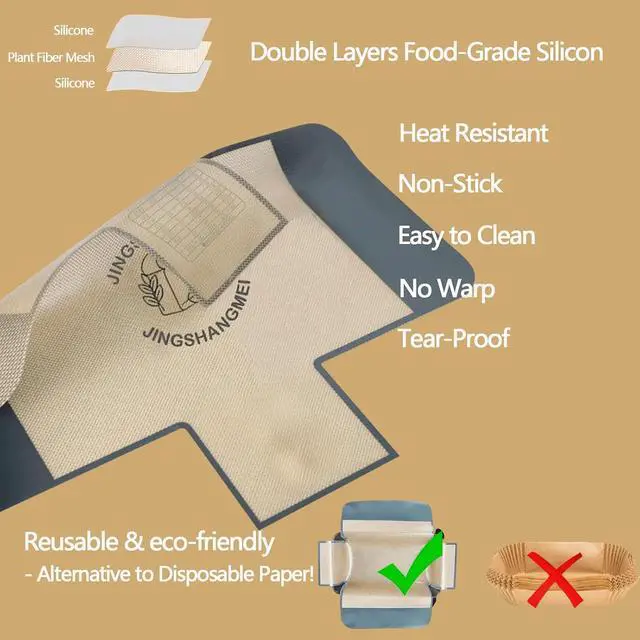 Alt view image 3 of 7 - 4 Pack Silicone Bread Loaf Pan Liners with Handles Reusable Non-Stick Heat Resistant Baking Mats, Sourdough Sling & Lifter, Fits Standard 9x5 Inch / 1.5 LB Loaf Pans