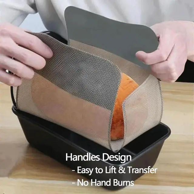 Alt view image 4 of 7 - 4 Pack Silicone Bread Loaf Pan Liners with Handles Reusable Non-Stick Heat Resistant Baking Mats, Sourdough Sling & Lifter, Fits Standard 9x5 Inch / 1.5 LB Loaf Pans