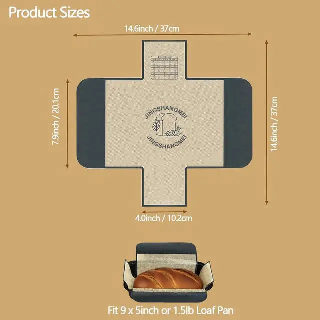 Alt view image 6 of 7 - 4 Pack Silicone Bread Loaf Pan Liners with Handles Reusable Non-Stick Heat Resistant Baking Mats, Sourdough Sling & Lifter, Fits Standard 9x5 Inch / 1.5 LB Loaf Pans