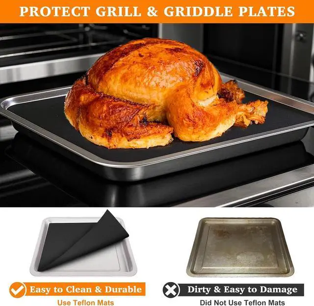 Alt view image 3 of 7 - Air Fryer Liners Reusable Teflon Mats Compatible with Nuwave Bravo xl Air Fryer Toaster Smart Oven, Baking Sheet Liners AirFryer Accessories for Nuwave 12-in-1 30qt Oven, 5 Pcs, 9x13 inches