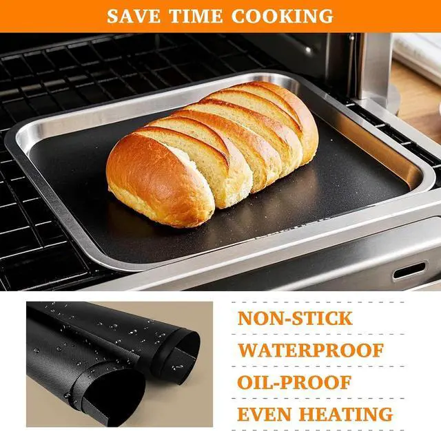 Alt view image 4 of 7 - Air Fryer Liners Reusable Teflon Mats Compatible with Nuwave Bravo xl Air Fryer Toaster Smart Oven, Baking Sheet Liners AirFryer Accessories for Nuwave 12-in-1 30qt Oven, 5 Pcs, 9x13 inches