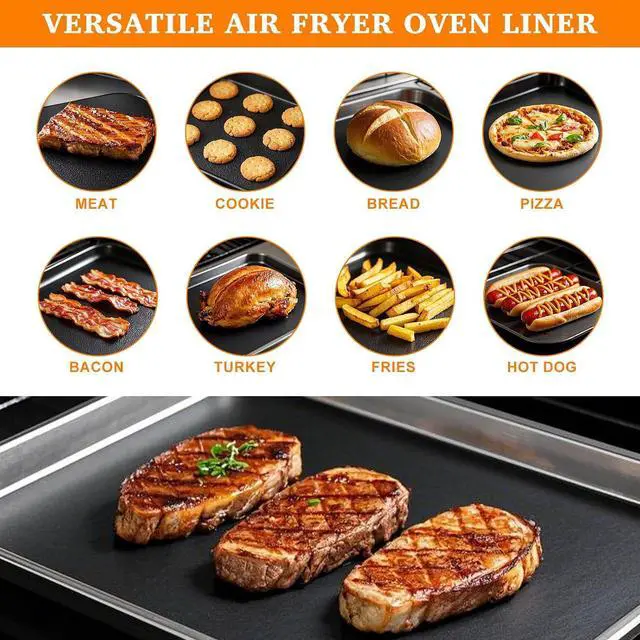 Alt view image 7 of 7 - Air Fryer Liners Reusable Teflon Mats Compatible with Nuwave Bravo xl Air Fryer Toaster Smart Oven, Baking Sheet Liners AirFryer Accessories for Nuwave 12-in-1 30qt Oven, 5 Pcs, 9x13 inches