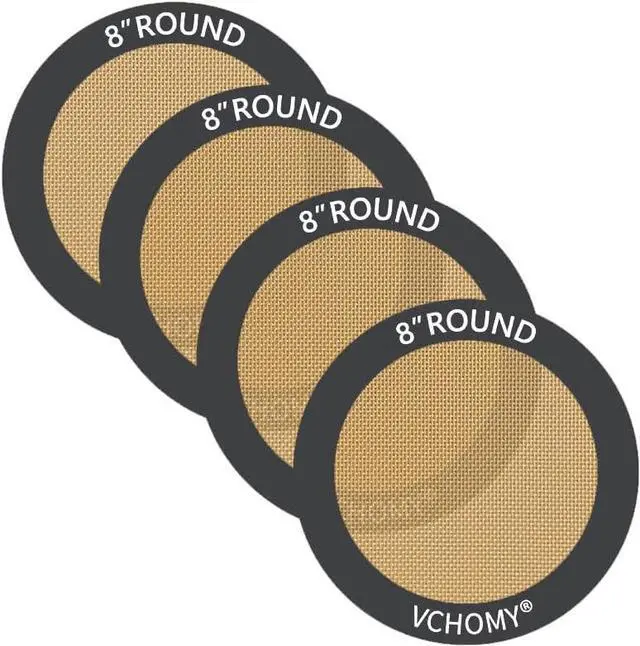 Main image of Silicone Baking Mats, Set of 4, Round dia 8 Inch, Non Stick, BPA Free, Baking Sheet Pan Liner for Cake,Pizza,Cookies,Macaron,Bread,Pastry,Toaster (Gray, Round-dia 8 inch)