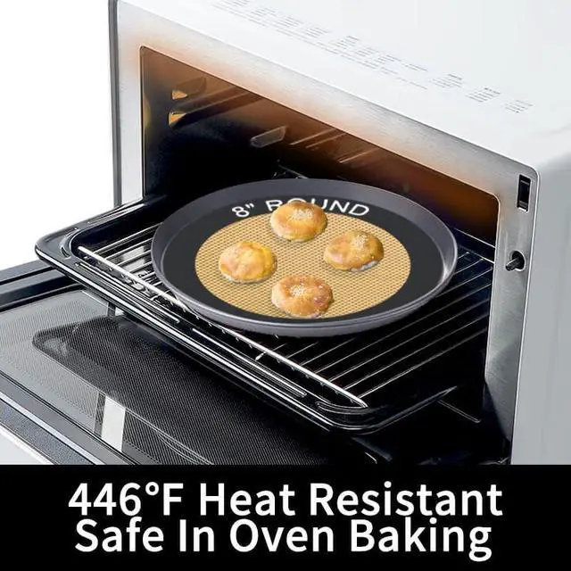 Alt view image 4 of 6 - Silicone Baking Mats, Set of 4, Round dia 8 Inch, Non Stick, BPA Free, Baking Sheet Pan Liner for Cake,Pizza,Cookies,Macaron,Bread,Pastry,Toaster (Gray, Round-dia 8 inch)