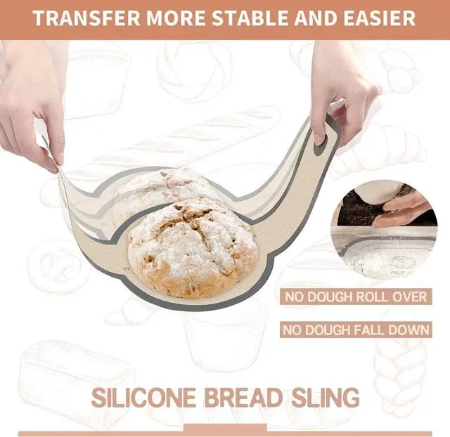Alt view image 3 of 7 - 2 PCS Silicone Bread Sling with Round and oval, Grey