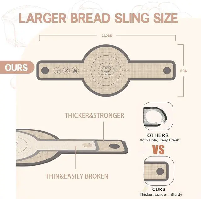 Alt view image 7 of 7 - 2 PCS Silicone Bread Sling with Round and oval, Grey
