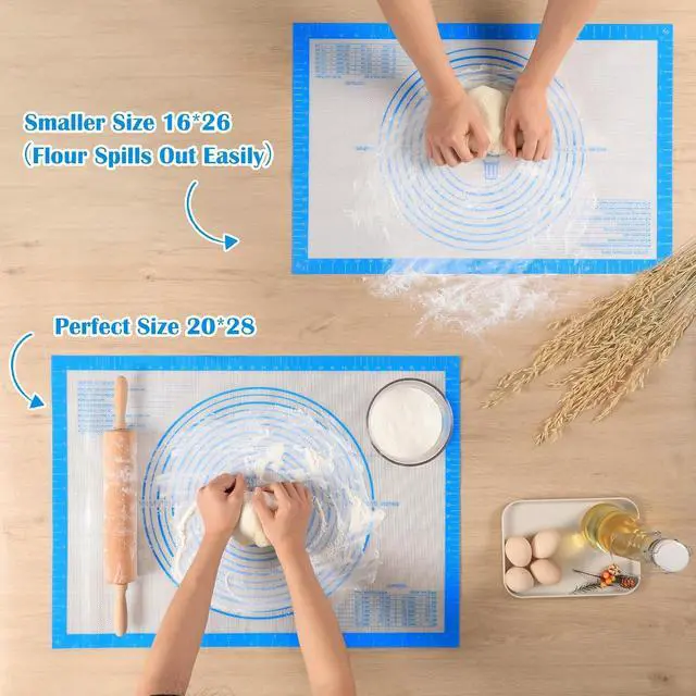 Alt view image 2 of 7 - Nonstick Silicone Pastry Mat Extra Large with Measurements Dough Baking Mat