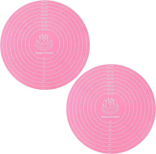 Main image of 2Pcs 12" Silicone Cake Mat Non Slip Cake Turntable Mat