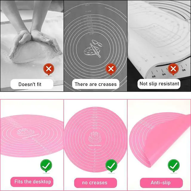 Alt view image 4 of 7 - 2Pcs 12" Silicone Cake Mat Non Slip Cake Turntable Mat