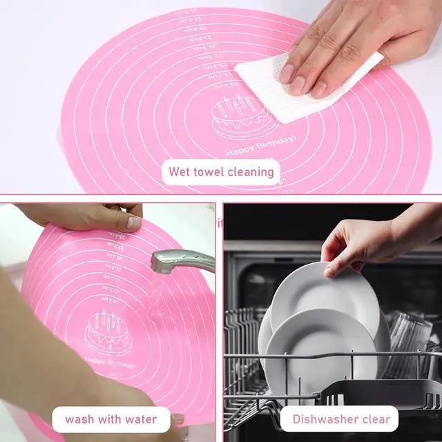 Alt view image 5 of 7 - 2Pcs 12" Silicone Cake Mat Non Slip Cake Turntable Mat
