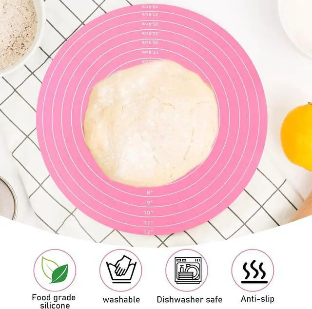 Alt view image 6 of 7 - 2Pcs 12" Silicone Cake Mat Non Slip Cake Turntable Mat