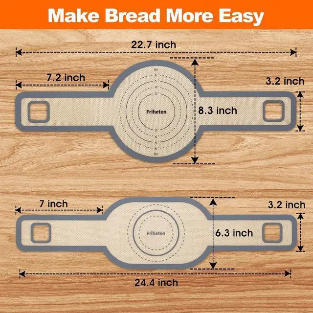 Alt view image 6 of 6 - Sourdough Silicone Bread Sling -Oval and Round Non-Stick & Easy Clean Silicone Bread Mat for Dutch Oven. Reusable With Extra Long Handles Silicone Bread baking Supplies tools accessories(Gray)