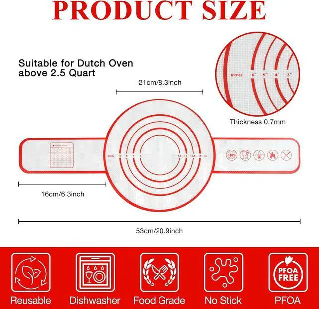 Alt view image 2 of 7 - 2 Pcs Sourdough Silicone Bread Sling for Dutch Oven Liners