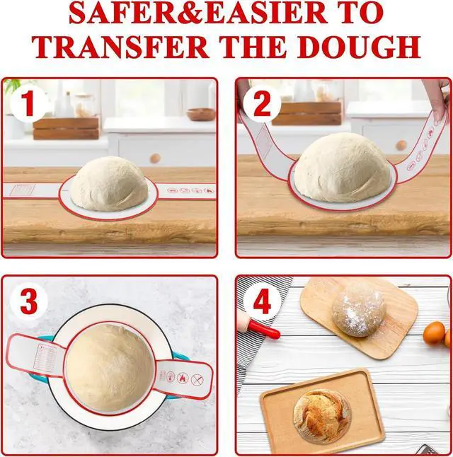 Alt view image 5 of 7 - 2 Pcs Sourdough Silicone Bread Sling for Dutch Oven Liners