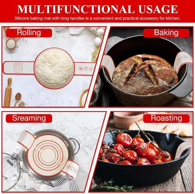 Alt view image 7 of 7 - 2 Pcs Sourdough Silicone Bread Sling for Dutch Oven Liners