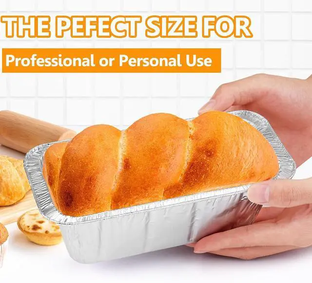 Alt view image 6 of 7 - Mini Loaf Pans 1Lb 30-Pack,Aluminum Foil Heavy Duty Disposable Bread Baking Pan Bread Tins for Baking Cakes, Breads,Meatloafs Size-8"x 3.5" x 2.5" (30 Packs)