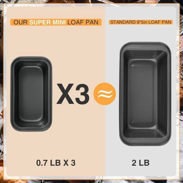 Alt view image 4 of 7 - 3PCS Mini Loaf Pans for Baking Bread, 6 x 3 x 2 In Nonstick Small Bread Pans, Tiny Rectangle Bread Tins, Carbon Steel Mini Loaf Baking Pan for Small Banana Bread, Meatloaf, Brownies, Black
