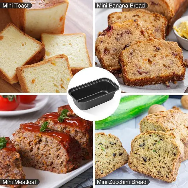 Alt view image 6 of 7 - 3PCS Mini Loaf Pans for Baking Bread, 6 x 3 x 2 In Nonstick Small Bread Pans, Tiny Rectangle Bread Tins, Carbon Steel Mini Loaf Baking Pan for Small Banana Bread, Meatloaf, Brownies, Black