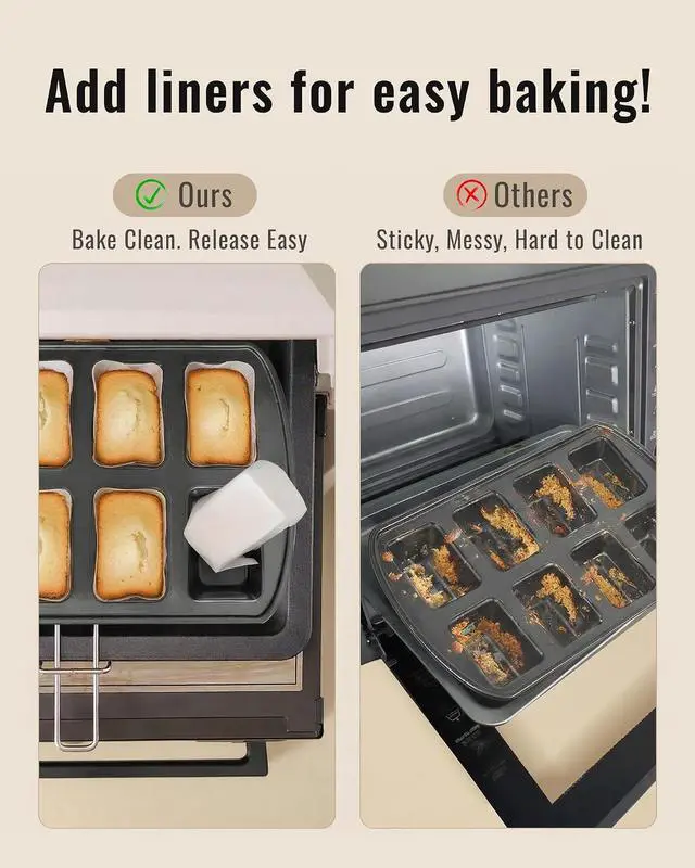 Alt view image 4 of 7 - Bake Choice 100 Mini Loaf Pan Liners Compatible with Wilton Mini Loaf Pan
