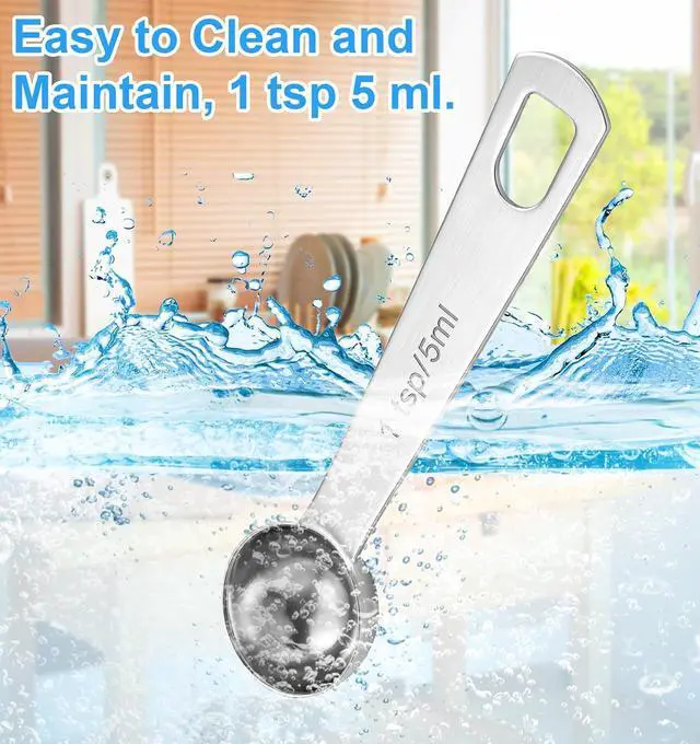 Alt view image 5 of 7 - Teaspoon Scoop, 5 PCS 5ml Stainless Steel Teaspoon Measuring Spoon