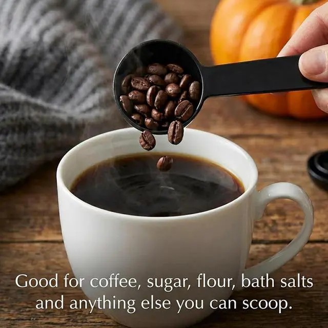 Alt view image 4 of 7 - Plastic Coffee Measuring Spoon, 5 Pack Small Scoops for Canisters 15g & 7g Tablespoon Measuring Spoon Short Handle Coffee Scoop for Tea, Sugar, Cereal, Spices (Black)