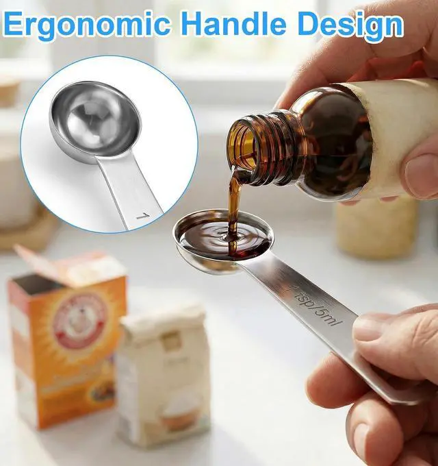 Alt view image 4 of 7 - Teaspoon Scoop, 5 PCS 5ml Stainless Steel Teaspoon Measuring Spoon