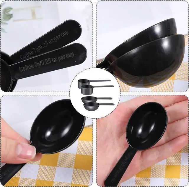 Alt view image 5 of 7 - Plastic Coffee Measuring Spoon, 5 Pack Small Scoops for Canisters 15g & 7g Tablespoon Measuring Spoon Short Handle Coffee Scoop for Tea, Sugar, Cereal, Spices (Black)