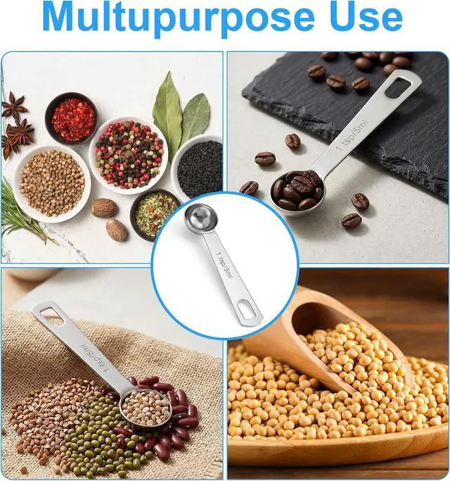 Alt view image 7 of 7 - Teaspoon Scoop, 5 PCS 5ml Stainless Steel Teaspoon Measuring Spoon