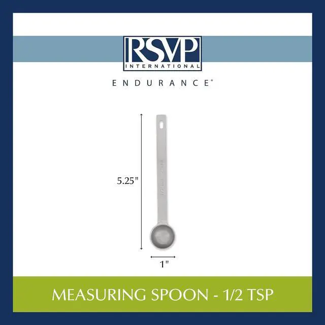 Alt view image 7 of 7 - RSVP International Endurance Kitchen Collection Open Stock Measuring Spoon, Stainless Steel, Dishwasher Safe, 0.5-Teaspoon