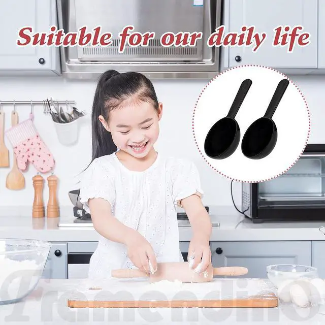 Alt view image 4 of 7 - Framendino, 5 Pack Plastic Coffee Measuring Spoons Short Handle Scoops for Tea Sugar Cereal Milk Powder Spices Black 7g