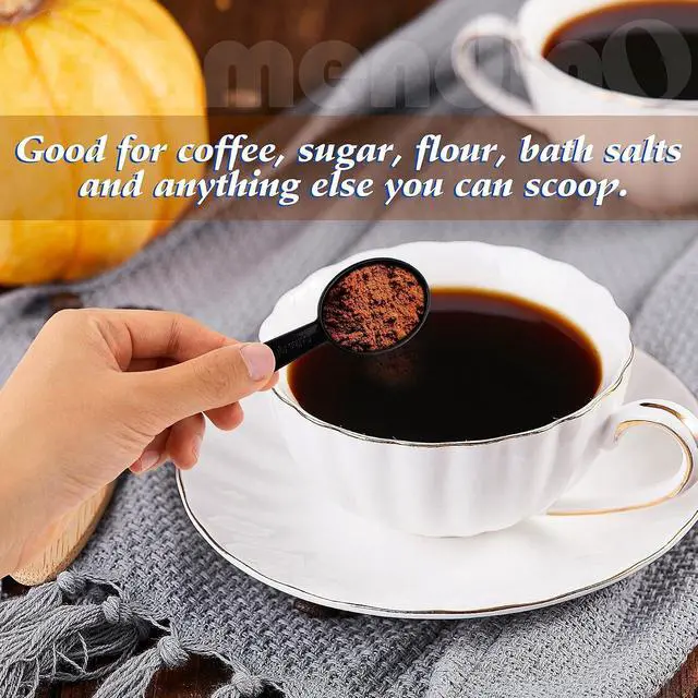 Alt view image 5 of 7 - Framendino, 5 Pack Plastic Coffee Measuring Spoons Short Handle Scoops for Tea Sugar Cereal Milk Powder Spices Black 7g