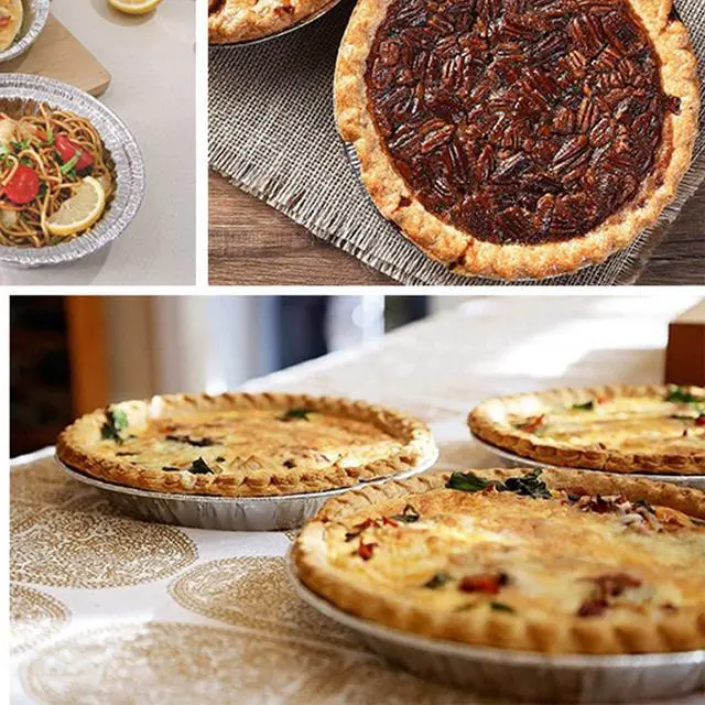 Alt view image 5 of 7 - Waytiffer 9" Pie Pans (10pack) - Disposable Aluminum Foil Pie Tins,Heavy-duty, Baking Tin Plates, Standard Size