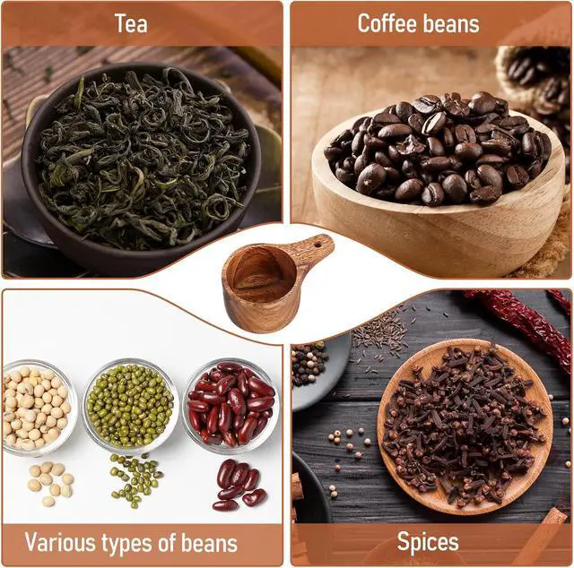 Alt view image 6 of 7 - 1/2 Wooden Measure Cups and Measuring Spoon Kit 1/2 Cup Wooden Scoop for Cooking Milk Coffee Baking Tea Milk Powder Spice (1 PCS)