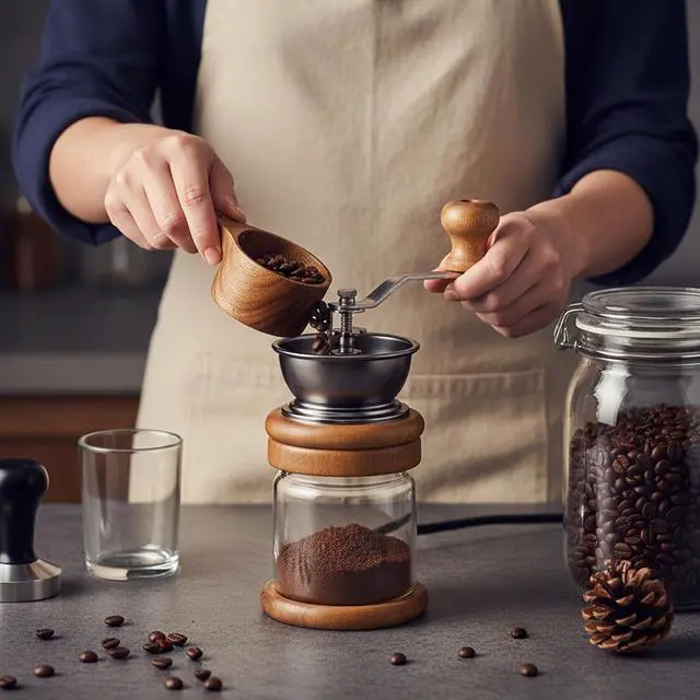 Alt view image 7 of 7 - 1/2 Wooden Measure Cups and Measuring Spoon Kit 1/2 Cup Wooden Scoop for Cooking Milk Coffee Baking Tea Milk Powder Spice (1 PCS)