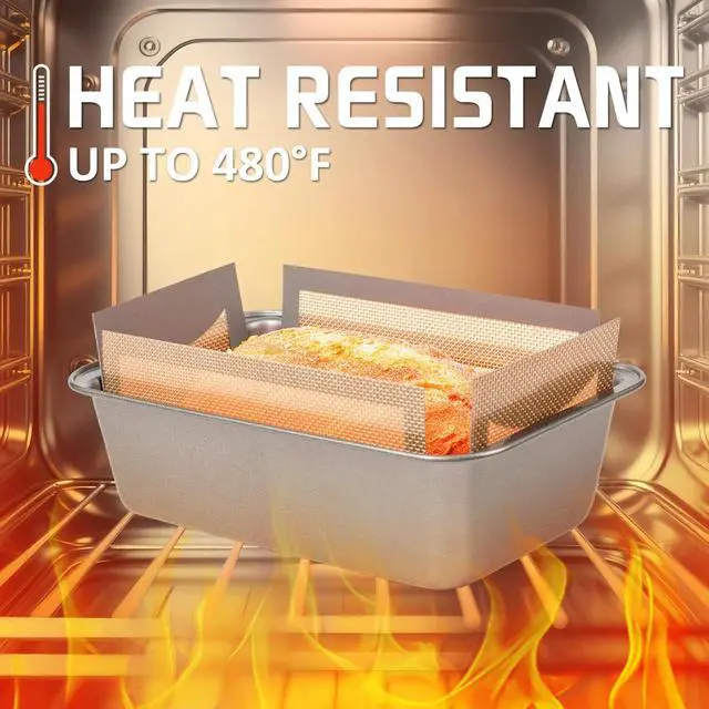 Alt view image 6 of 6 - 2 pack Silicone Bread Loaf Pan Liners, Nonstick and Reusable Bread pan Mat. Loaf pan liners for baking bread 9x5,Silicone bread sling for loaf pan