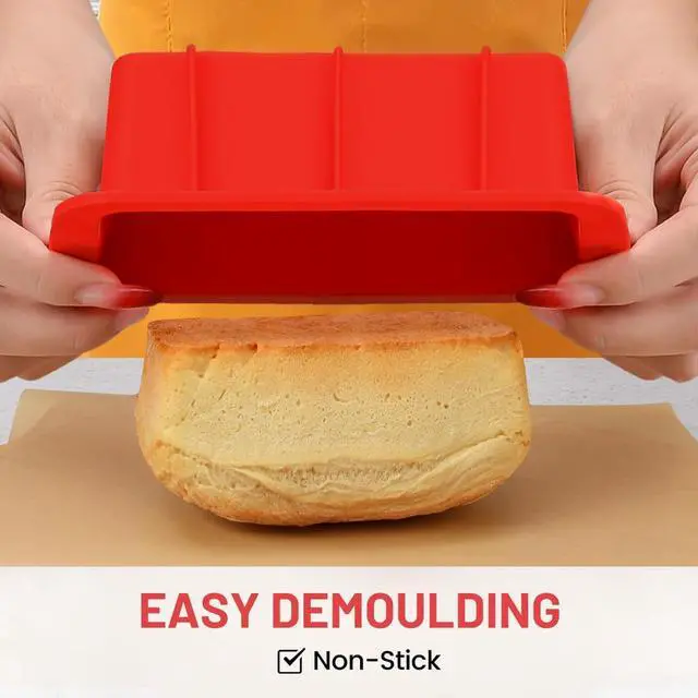 Alt view image 4 of 6 - Silicone Mini Bread Loaf Pans for Baking, Small Loaf Pan Set of 4, 2.7x5.4 Inch Nonstick Bread Silicone Molds for Toast, Brownie, Loaf, Cake, Soaps