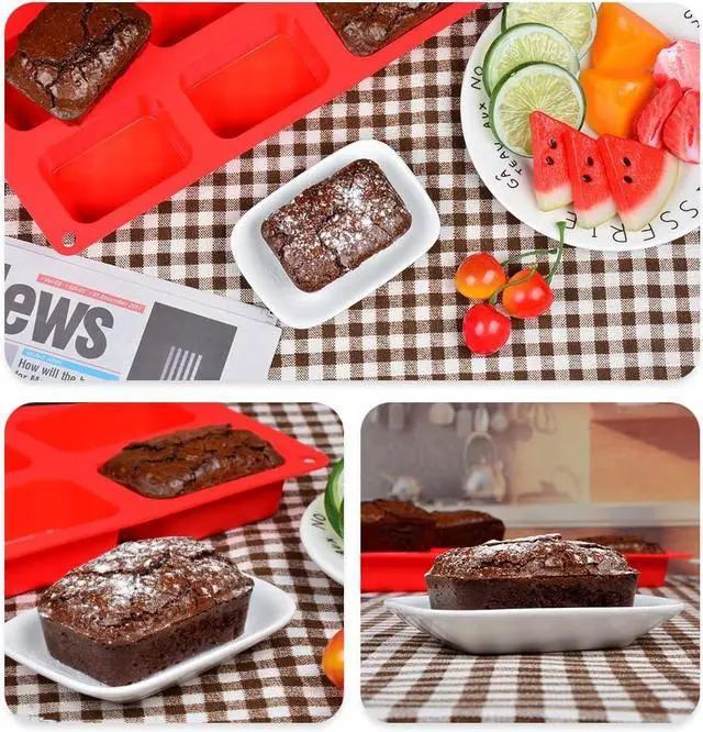 Alt view image 4 of 7 - Silicone Mini Loaf pan, Mini Bread Pan Brownie Pan, 12 Cavities Nonstick Food Grade Silicone Mold for Baking Bread, Brownie, Cornbread, Cheesecake and Chocolate (1 Pack)
