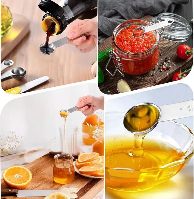 Alt view image 5 of 7 - 3Pcs 5ml 1 Teaspoon Tablespoon Measuring Spoon Single Stainless Steel Table Spoons Measuring Spoon Short Handle Metal Measure Spoons Kitchen Teaspoon Scoop Only