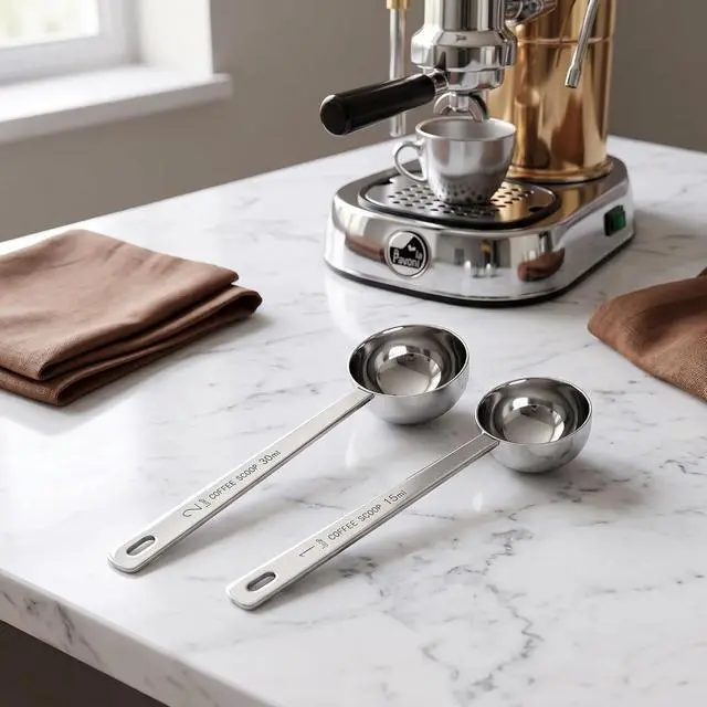 Alt view image 4 of 7 - 2 Pack Coffee Scoop, 1&2 Tbsp, Long Handle, 304 Stainless