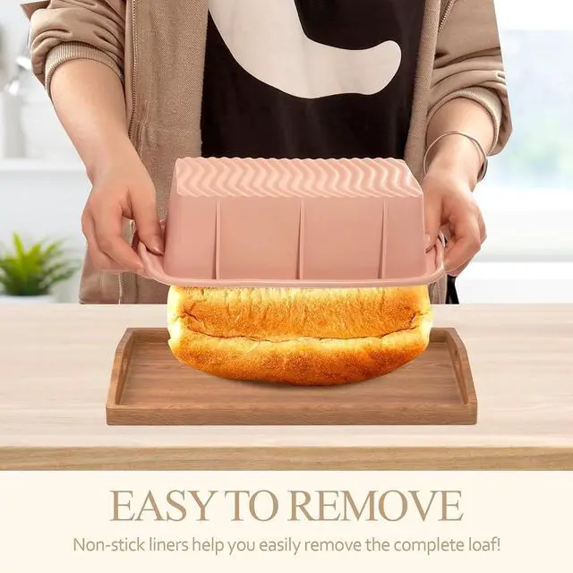 Alt view image 3 of 7 - Koolstuffs Silicone Bread Loaf Pan, 2 PCS Rectangular Non-Stick Baking Mold Pans for Oven, Bread, Cake, Easy Release
